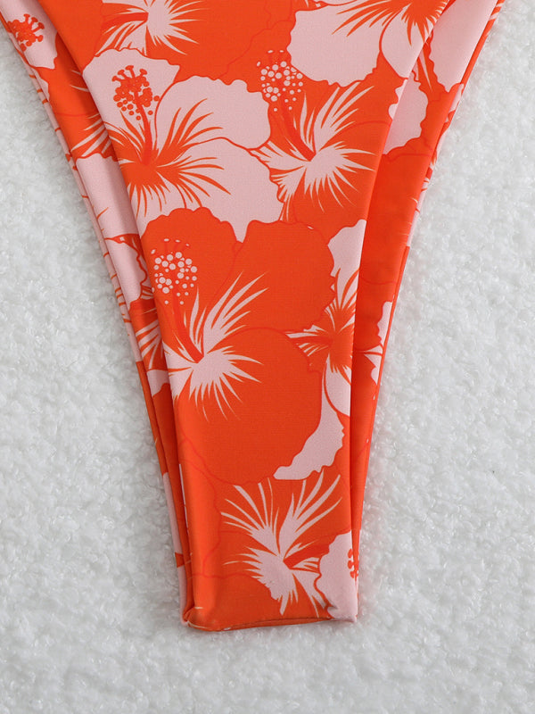 Swimwear - Floral print halterneck bikini