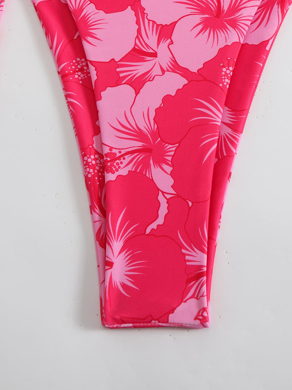 Swimwear - Floral print halterneck bikini