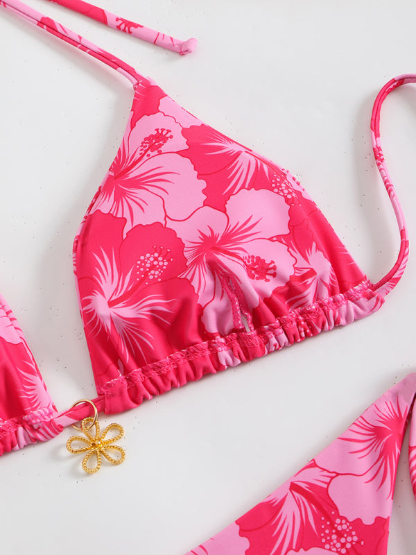Swimwear - Floral print halterneck bikini