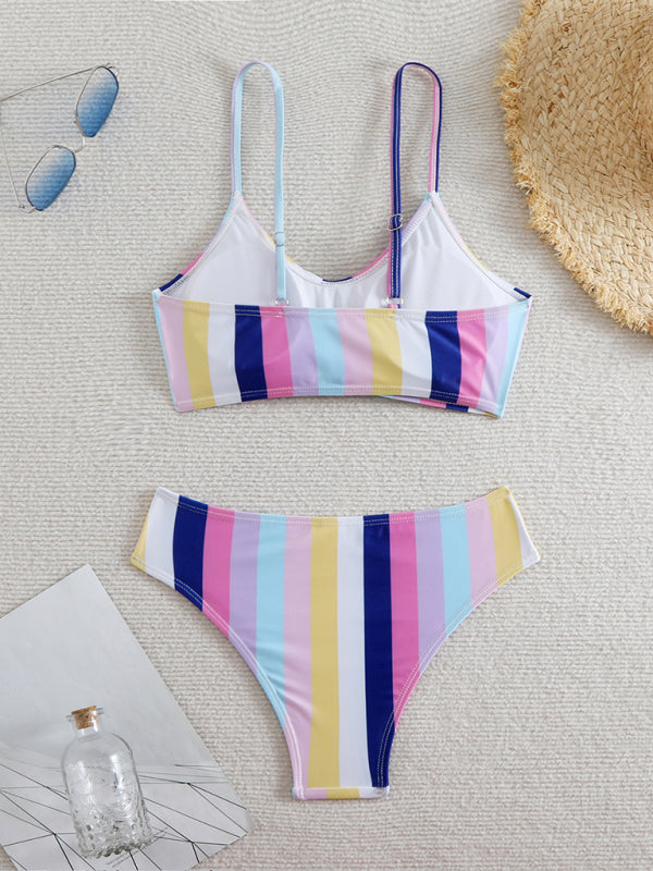 Swimwear - High waist striped bikini