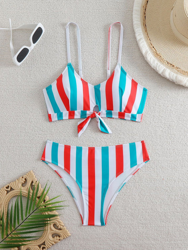 Swimwear - High waist striped bikini