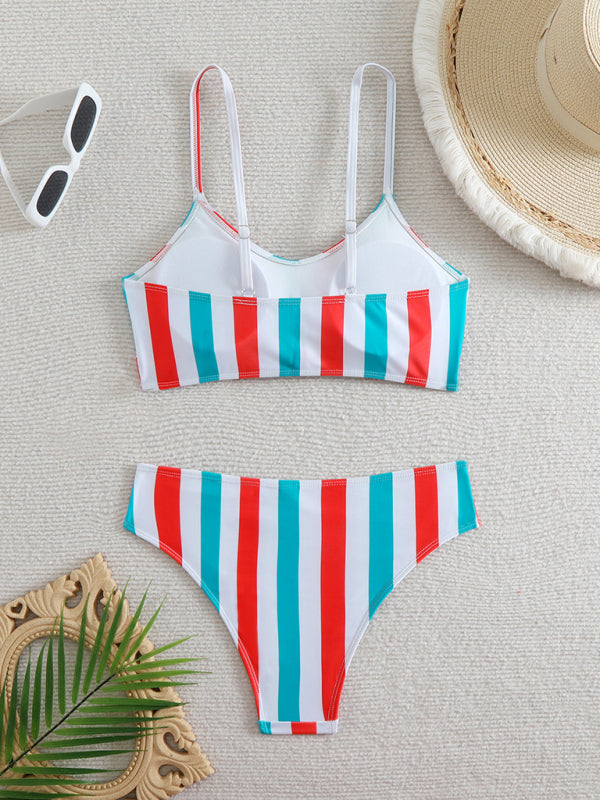 Swimwear - High waist striped bikini
