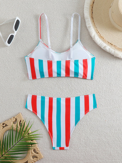 Swimwear - High waist striped bikini