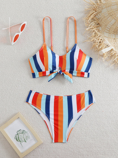 Swimwear - High waist striped bikini
