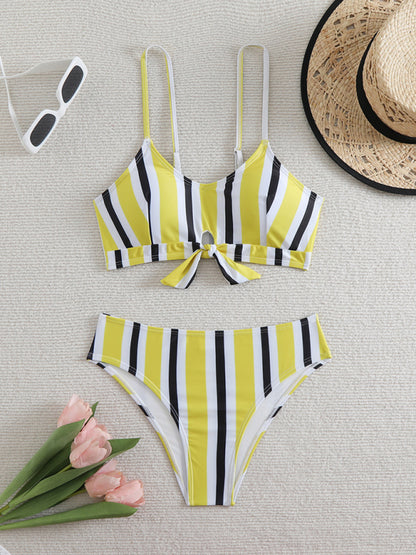 Swimwear - High waist striped bikini