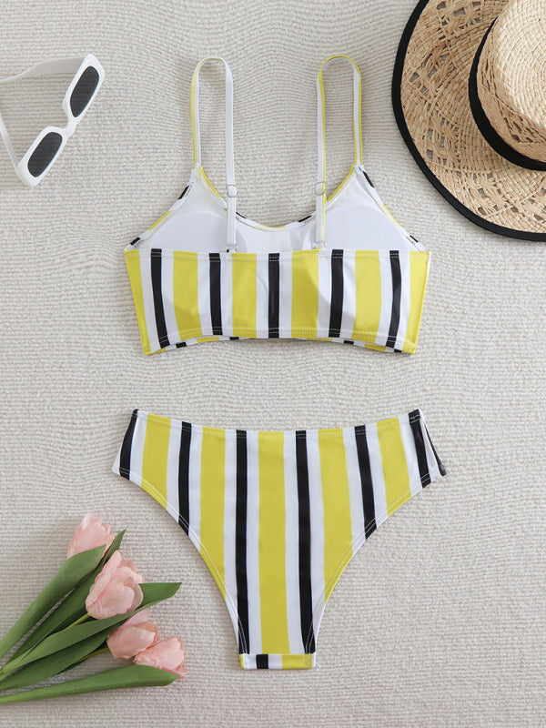 Swimwear - High waist striped bikini