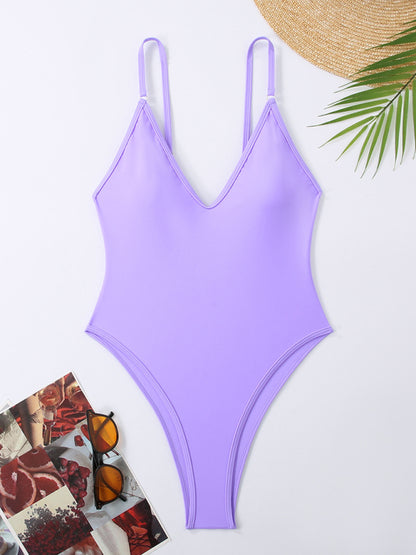 Swimwear - Simple Women's One-Piece Swimsuit