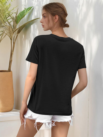 T-Shirts - Loose round neck cute dog cartoon print T-shirt