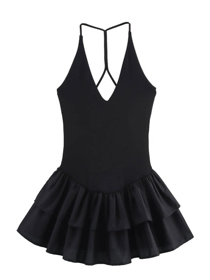 Mini Dresses - New Sleeveless Straight Design Halter Neck Dress