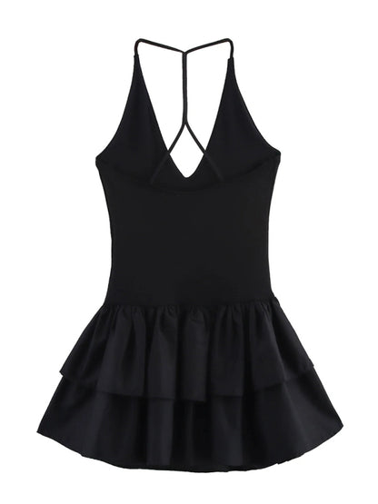 Mini Dresses - New Sleeveless Straight Design Halter Neck Dress