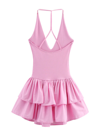 Mini Dresses - New Sleeveless Straight Design Halter Neck Dress