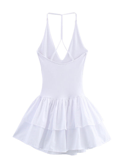 Mini Dresses - New Sleeveless Straight Design Halter Neck Dress
