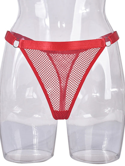 Lingerie - Fishnet Low Waist Adjustable Belt Comfortable See-Through Women's Sexy Panties