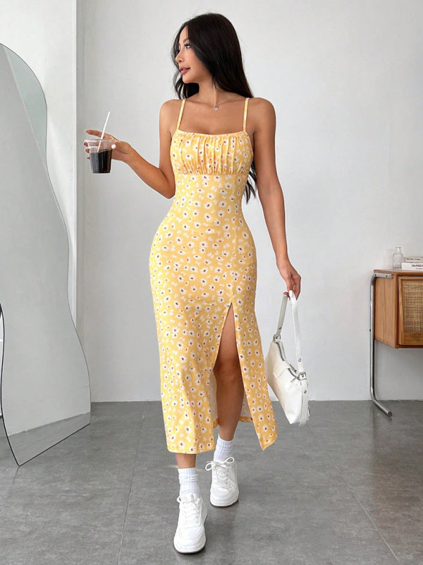 Midi Dresses - Casual Holiday Sling Floral Midi Dress