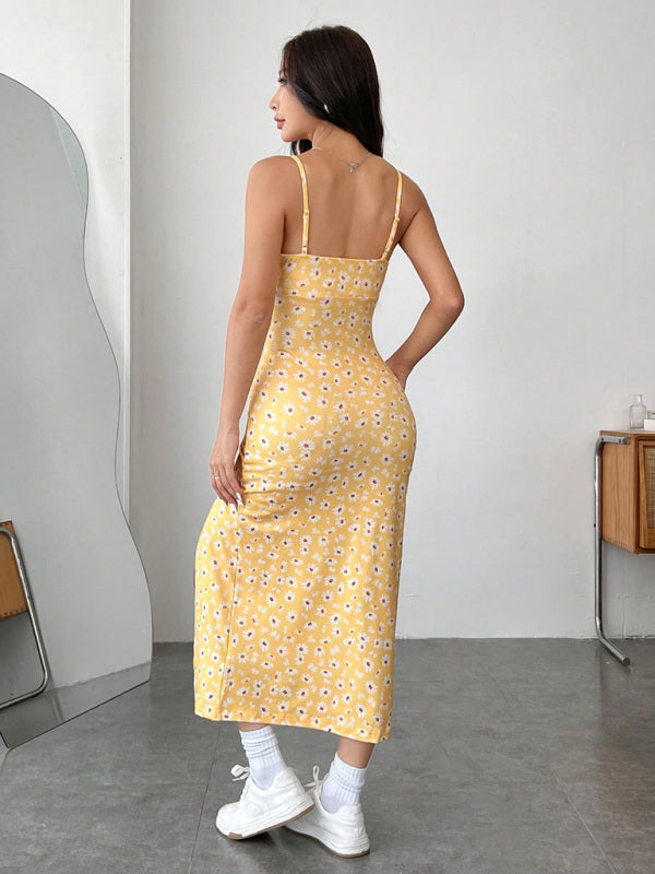 Midi Dresses - Casual Holiday Sling Floral Midi Dress