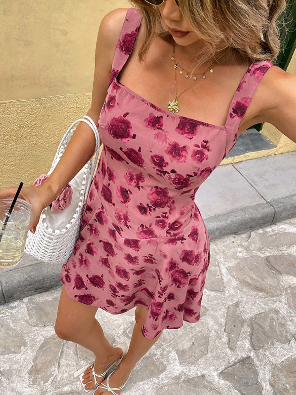 Sundress - New style floral slim suspender short dress
