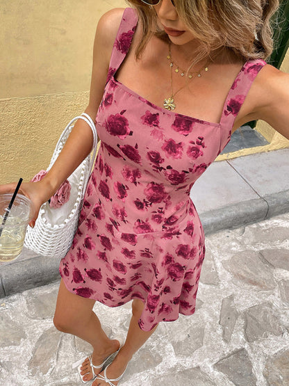 Sundress - New style floral slim suspender short dress