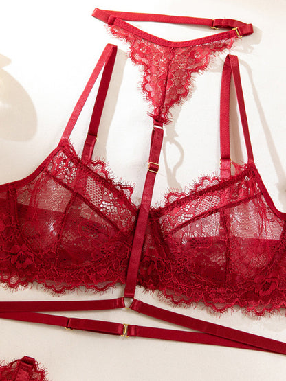 Lingerie - Eyelash Lace Fishbone Garter Sexy Body Shaping Lingerie