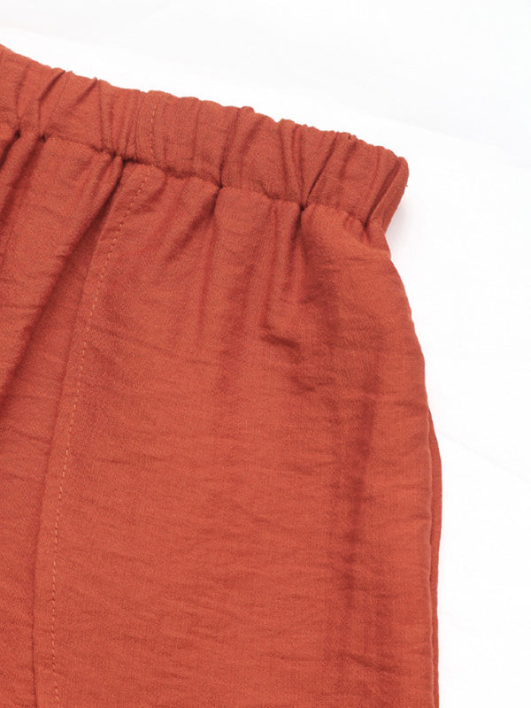 Shorts set - New casual ruffle suit bow tie shirt shorts two-piece suit