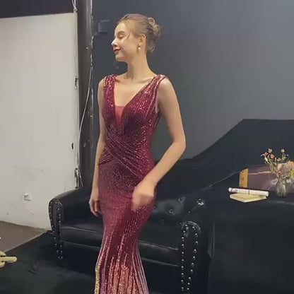 Red Sequin Mermaid Dress for Special Occasions
