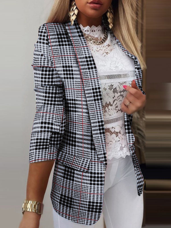 Blazers- Trendy Women's Tie-Dye Blazer with Long Sleeves - Shawl Lapels Jacket- Pattern2- Pekosa Women Clothing