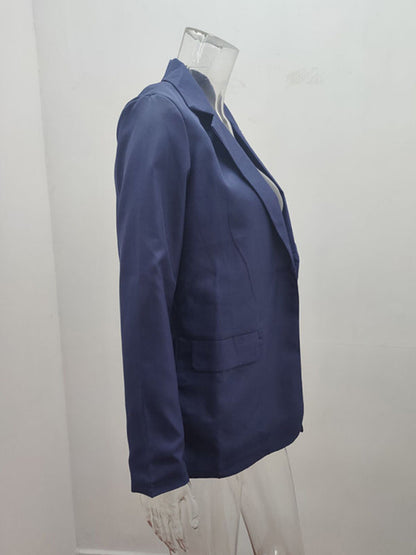 Blazers- Versatile Women's Notch Lapel Blazer: Casual to Office Wear- - Pekosa Women Clothing
