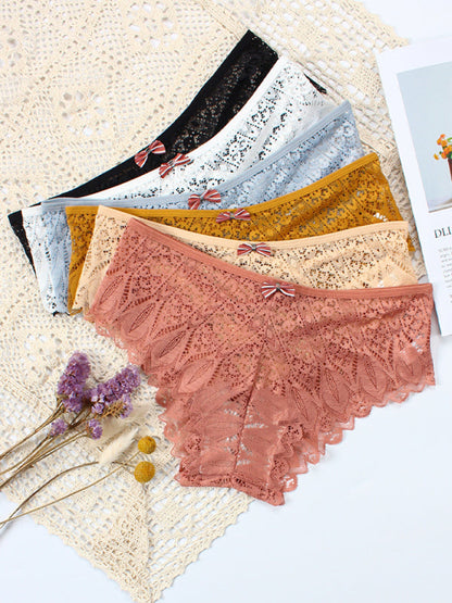 Briefs- Lace Women's Low-Waist Panty Briefs- - Pekosa Women Clothing