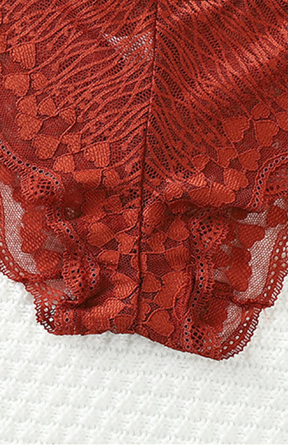 Briefs- Women's Floral Lace Low Waist Strappy Briefs - Panties- - Pekosa Women Clothing