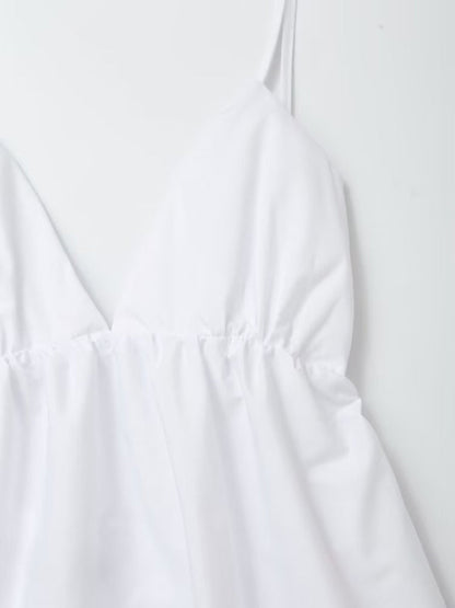 Cami Dresses- Essential Summer Cotton Cami Backless Maxi Dress- - Pekosa Women Clothing