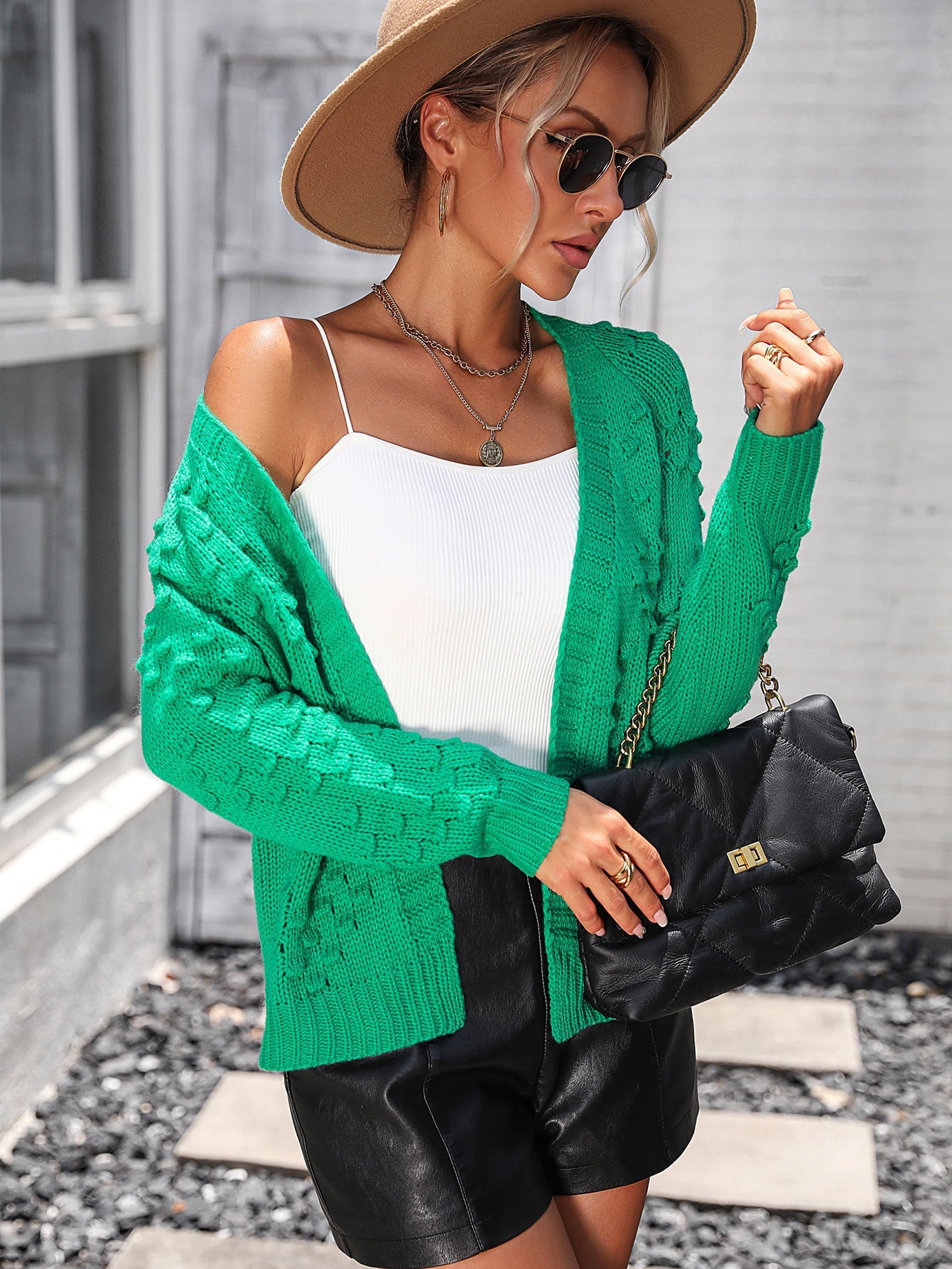 Cardigans- Casual Chic: Women's Knit Cardigan - Sweater with Embroidery- - Pekosa Women Clothing