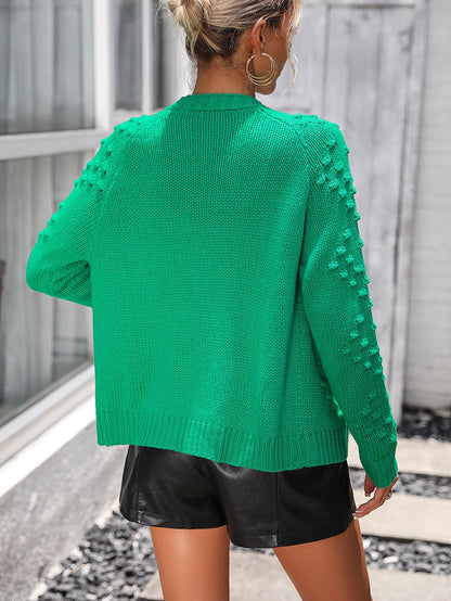 Cardigans- Casual Chic: Women's Knit Cardigan - Sweater with Embroidery- - Pekosa Women Clothing