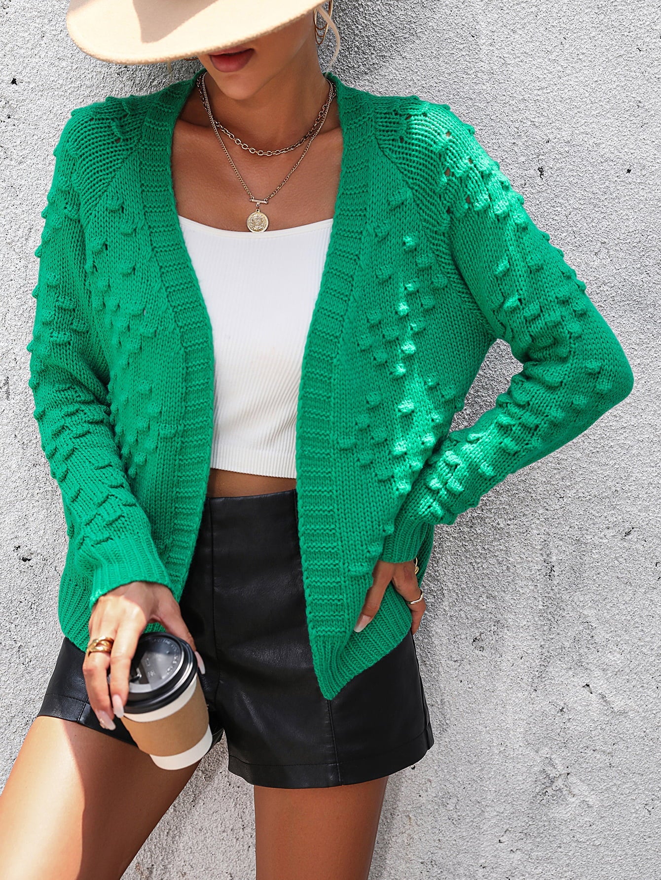Cardigans- Casual Chic: Women's Knit Cardigan - Sweater with Embroidery- - Pekosa Women Clothing