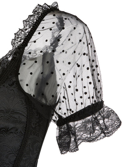 Corsets Top- Oktoberfest Polka Dot Lace Corset Top Only- - Pekosa Women Clothing