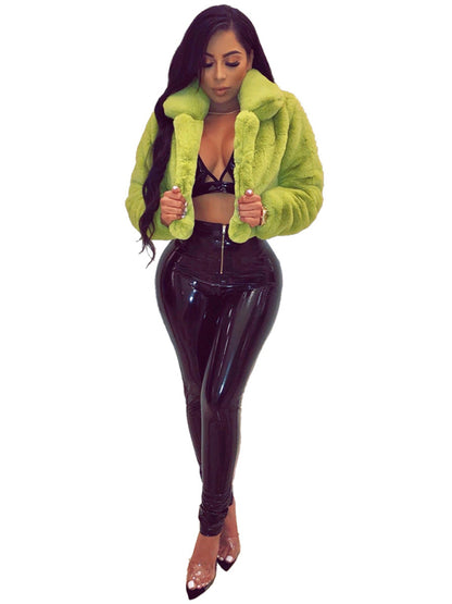 Crop Jackets- Cozy Open Front Crop Plush Jacket for Every Event- - Pekosa Women Clothing