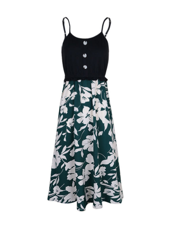 Dress- Add a Pop of Color to Your Wardrobe with Our Boho Color Block Midi Cami Dress- - Pekosa Women Clothing