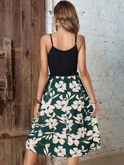 Dress- Add a Pop of Color to Your Wardrobe with Our Boho Color Block Midi Cami Dress- - Pekosa Women Clothing