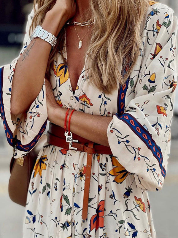 Dress- Feel the Breezy Boho Vibes in our Casual Maxi Long Dress!- - Pekosa Women Clothing