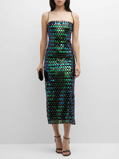 Elegant Dresses- Evening Sequined Wedding Guest Long Dress- - Pekosa Women Clothing