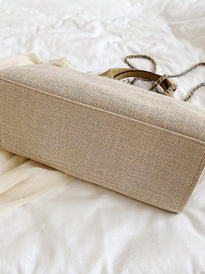Handbags- Textured Bucket Shoulder Large Bag- - Pekosa Women Clothing