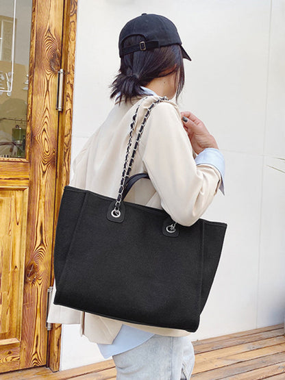 Handbags- Textured Bucket Shoulder Large Bag- - Pekosa Women Clothing