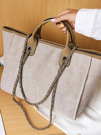 Handbags- Textured Bucket Shoulder Large Bag- Khaki- Pekosa Women Clothing