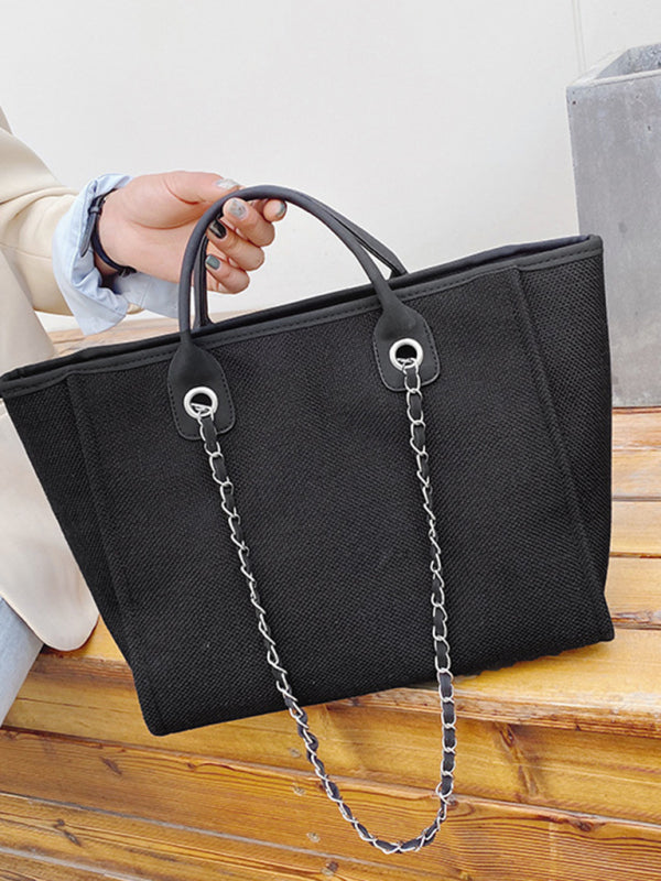 Handbags- Textured Bucket Shoulder Large Bag- Black- Pekosa Women Clothing