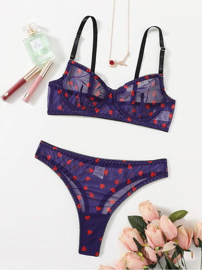 Lingerie Set- See-Through Lace Lingerie for Intimate Love Evenings- - Pekosa Women Clothing