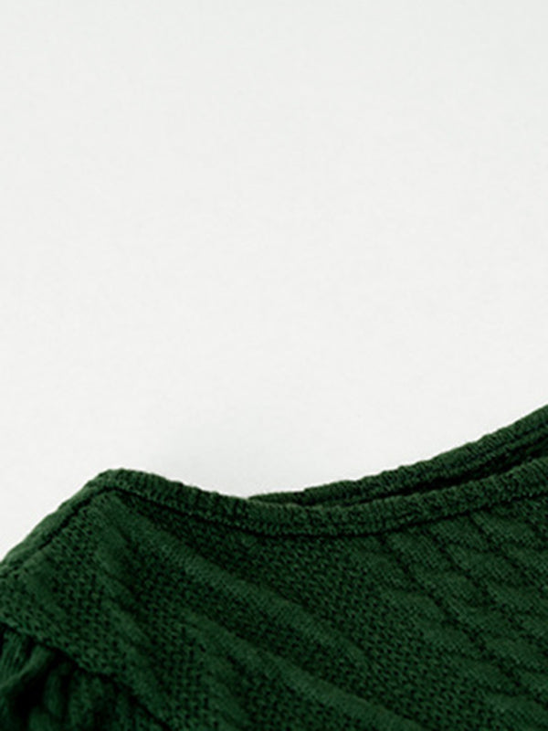 Mini Dresses- Casual Chic: Women's Knitted Bodycon Long Sleeve Mini Dress- - Pekosa Women Clothing