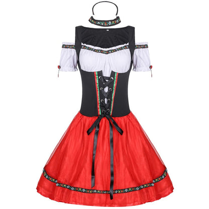 Oktoberfest Outfits- Oktoberfest Bavaria Maid Outfit - Bartender German Cosplay Dress- - Pekosa Women Clothing