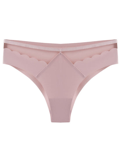 Panties- Women's Floral Lace Cutout Thong Panty- Pink- Pekosa Women Clothing