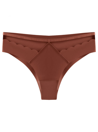 Panties- Women's Floral Lace Cutout Thong Panty- Brown- Pekosa Women Clothing