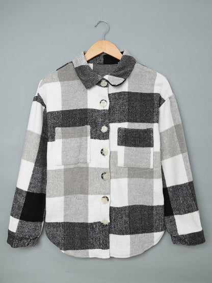 Plaid Jackets- Fall- Winter Plaid Jacket - Shirt Shacket- - Pekosa Women Clothing