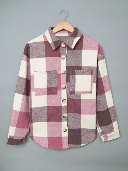 Plaid Jackets- Fall- Winter Plaid Jacket - Shirt Shacket- - Pekosa Women Clothing
