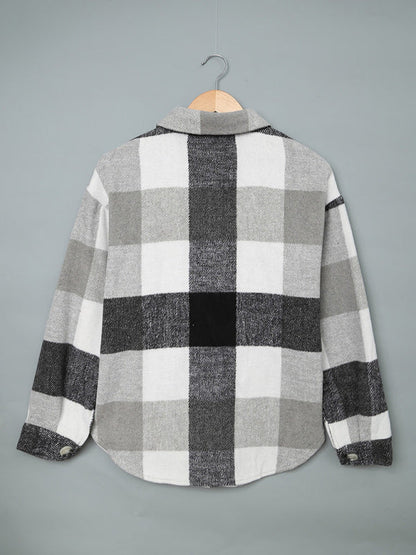 Plaid Jackets- Fall- Winter Plaid Jacket - Shirt Shacket- - Pekosa Women Clothing